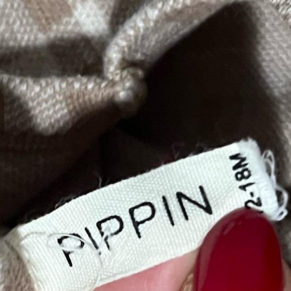 Pippin Ginham Set 12-18 Months Taupe Top Shorts - Picture 6 of 9